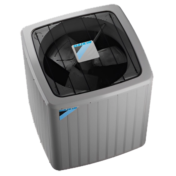 Air conditioning unit on black background.