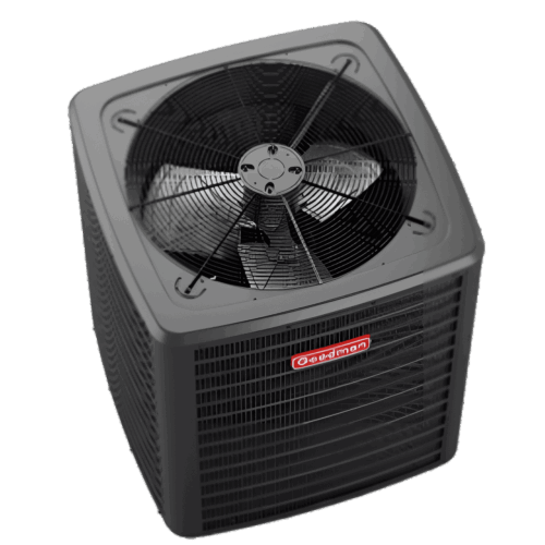 Outdoor air conditioning unit with visible fan.