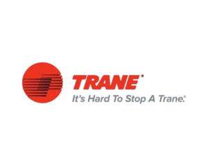 A green background with the trane logo.