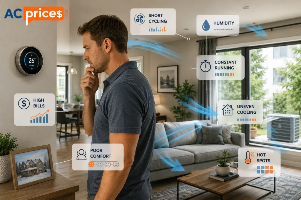 Signs your central air conditioner is the wrong size