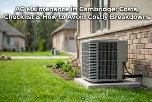 AC maintenance service in Cambridge Ontario – outdoor unit inspection in spring