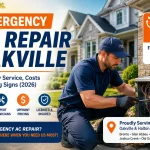 Suburban Oakville home during a summer heatwave with central air conditioner running
