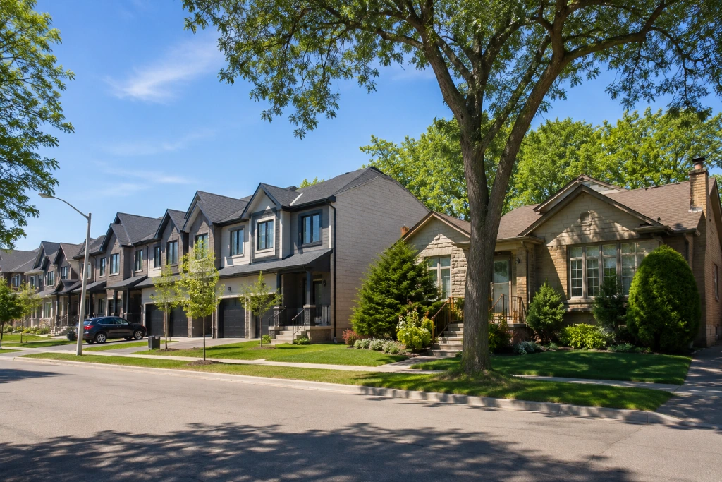 Milton Ontario homes in older and newer neighbourhoods relevant to AC replacement